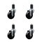 Service Caster 3.5'' SS Hard Rubber Wheel Swivel 1-5/8'' Expanding Stem Caster Set, 4PK SCC-SSEX20S3514-HRS-158-4 - alternate 1